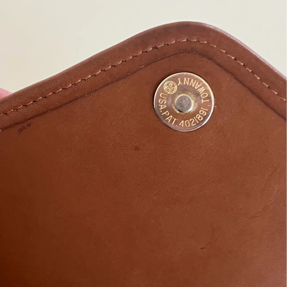 Coach‎ Vintage Megan Tan Leather Flap Front Geometric Crossbody Bag
